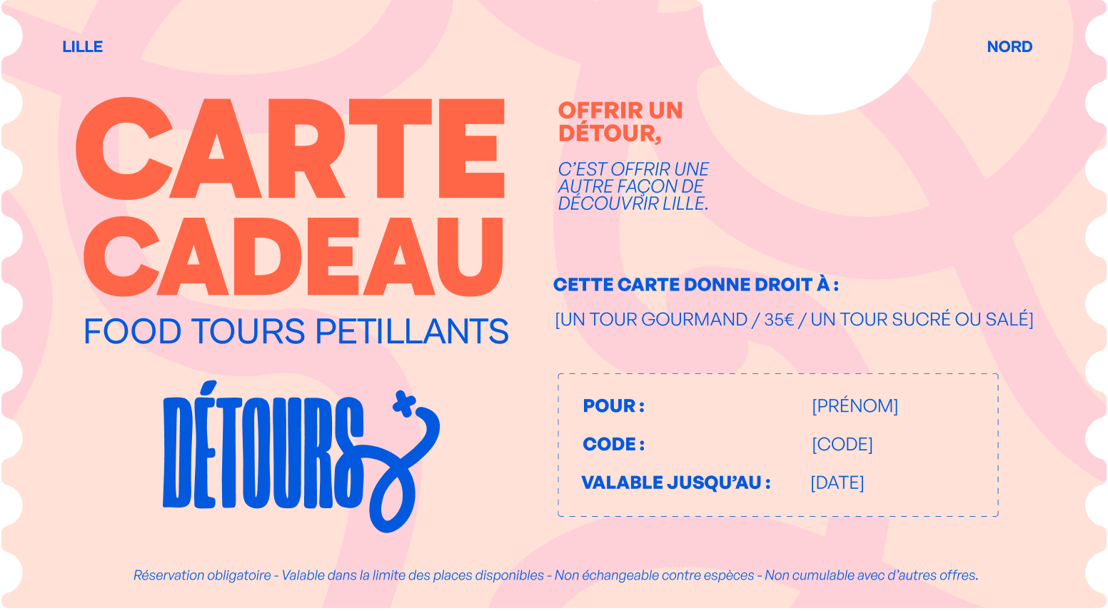 Carte cadeau Détours — Crème