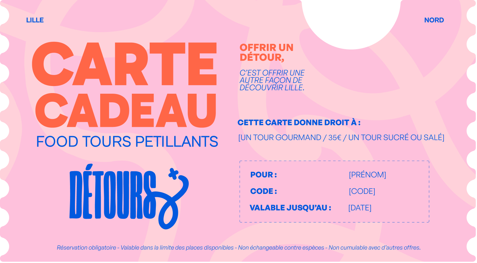 Carte cadeau Détours — Rose